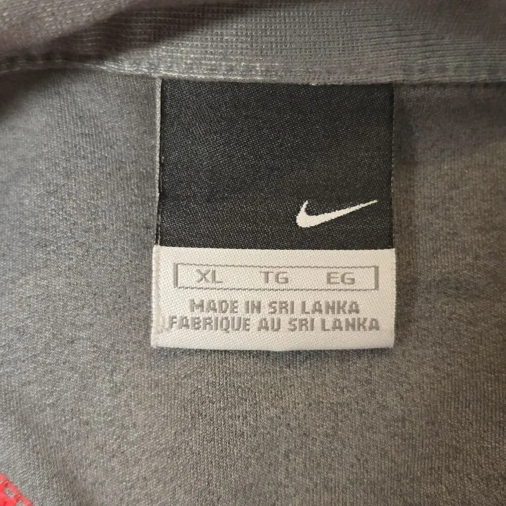 Nike Red And Grey Cycling Full Zip men's Jacket Sz XL long sleeve